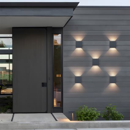 Brilagi - DOUBLERAY LED/6W/230V Anthracite Outdoor Wall Light IP54