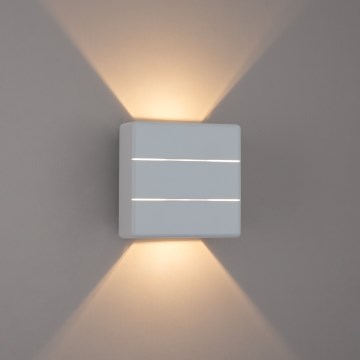 Brilagi - DOUBLERAY LINE LED/6W/230V White Outdoor Wall Light IP54