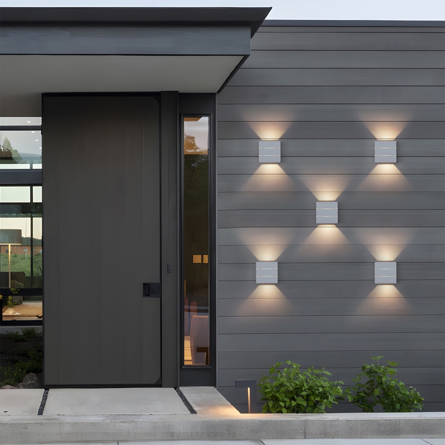 Brilagi - DOUBLERAY LINE LED/6W/230V White Outdoor Wall Light IP54