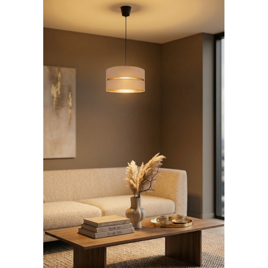 Brilagi - DUO-DUO Cable Pendant Light 1xE27/60W/230V dia. 40 cm beige/gold