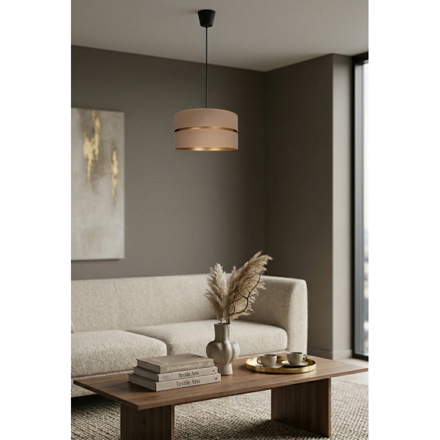 Brilagi - DUO-DUO Cable Pendant Light 1xE27/60W/230V dia. 40 cm beige/gold