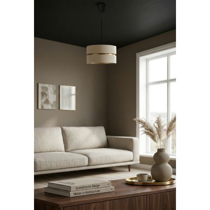 Brilagi - DUO-DUO Cable Pendant Light 1xE27/60W/230V Ø 40 cm cream/gold