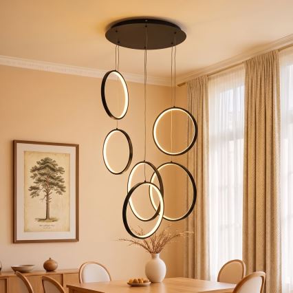 BRILAGI - ECHO LED Cable Pendant LED/80W/230V 4000K Ø 50 cm Black