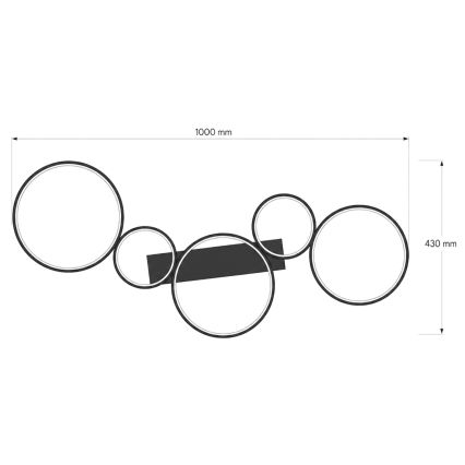 BRILAGI - ECHO LED Ceiling Light LED/60W/230V 4000K 45x110 cm black