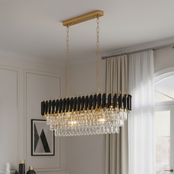 Brilagi - ECLIPSE Chain Chandelier 10x E14 / 10W / 230V 78x28 cm Black/Gold