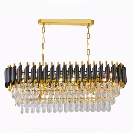 Brilagi - ECLIPSE Chain Chandelier 10x E14 / 10W / 230V 78x28 cm Black/Gold