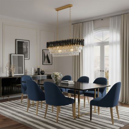 Brilagi - ECLIPSE Chain Chandelier 10x E14 / 10W / 230V 78x28 cm Black/Gold