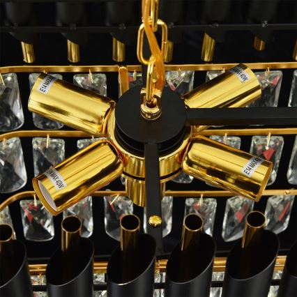 Brilagi - ECLIPSE Chain Chandelier 10x E14 / 10W / 230V 78x28 cm Black/Gold