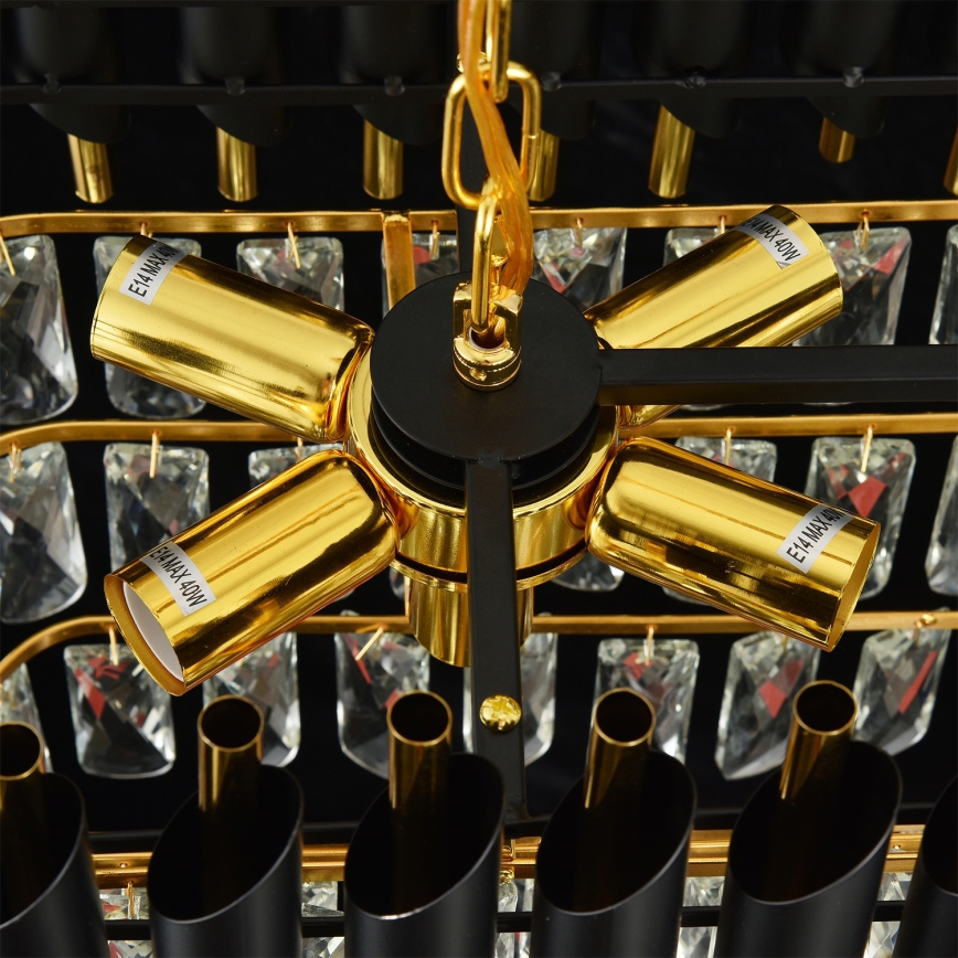 Brilagi - ECLIPSE Chain Chandelier 10x E14 / 10W / 230V 78x28 cm Black/Gold