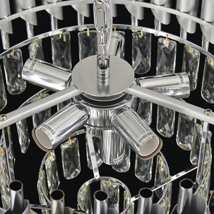 Brilagi - ECLIPSE Chain Chandelier 7xE14/10W/230V, Ø 48 cm, Silver