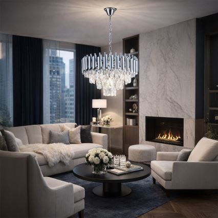 Brilagi - ECLIPSE chain-hung chandelier 5xE14/10W/230V, Ø 38 cm, silver