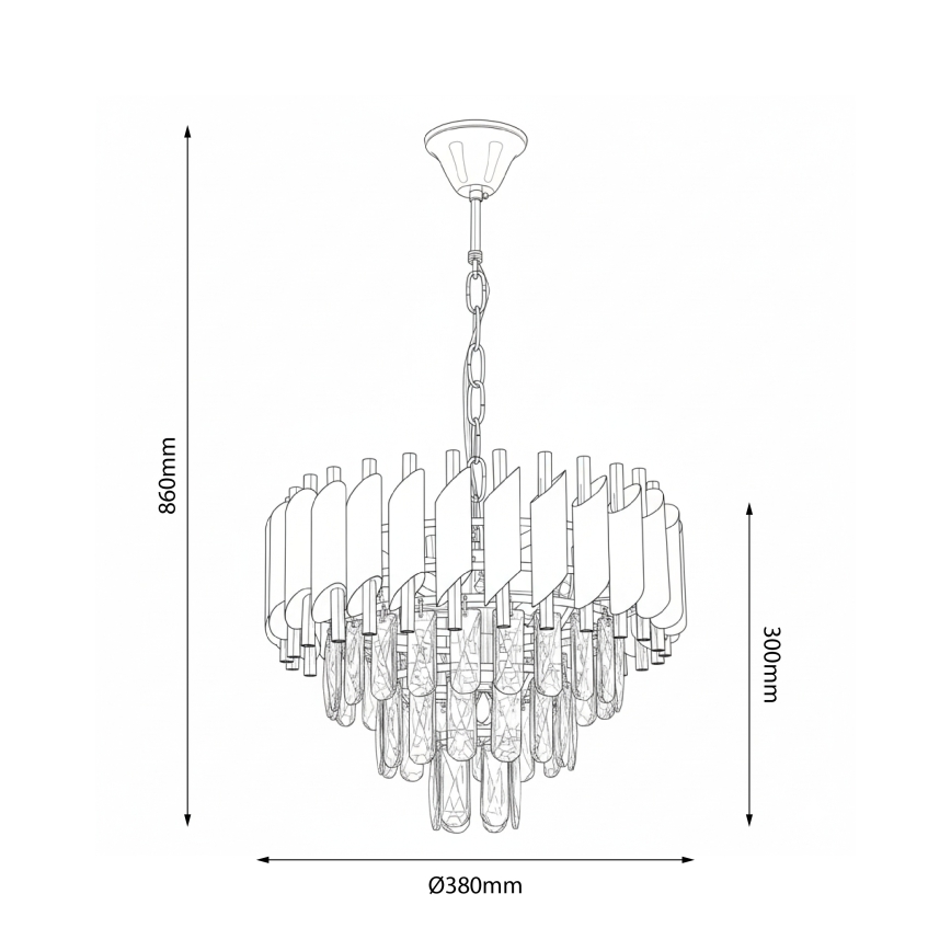 Brilagi - ECLIPSE chain-hung chandelier 5xE14/10W/230V, Ø 38 cm, silver