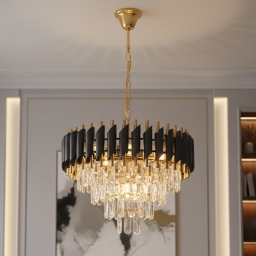 Brilagi - ECLIPSE chain-hung chandelier 7xE14/10W/230V Ø 48 cm black/gold