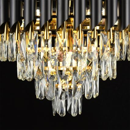 Brilagi - ECLIPSE chain-hung chandelier 7xE14/10W/230V Ø 48 cm black/gold