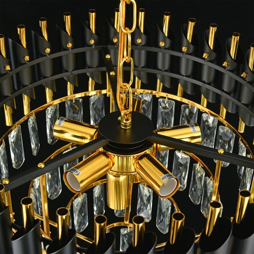 Brilagi - ECLIPSE chain-hung chandelier 7xE14/10W/230V Ø 48 cm black/gold