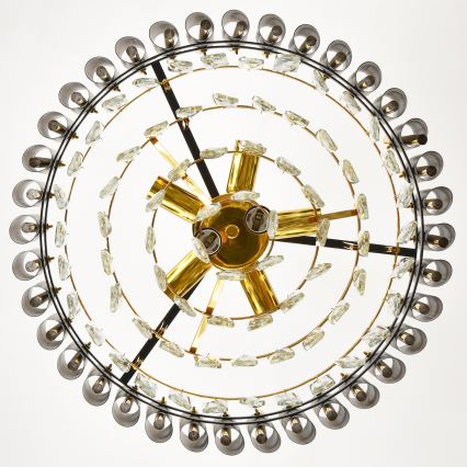 Brilagi - ECLIPSE chain-hung chandelier 7xE14/10W/230V Ø 48 cm black/gold