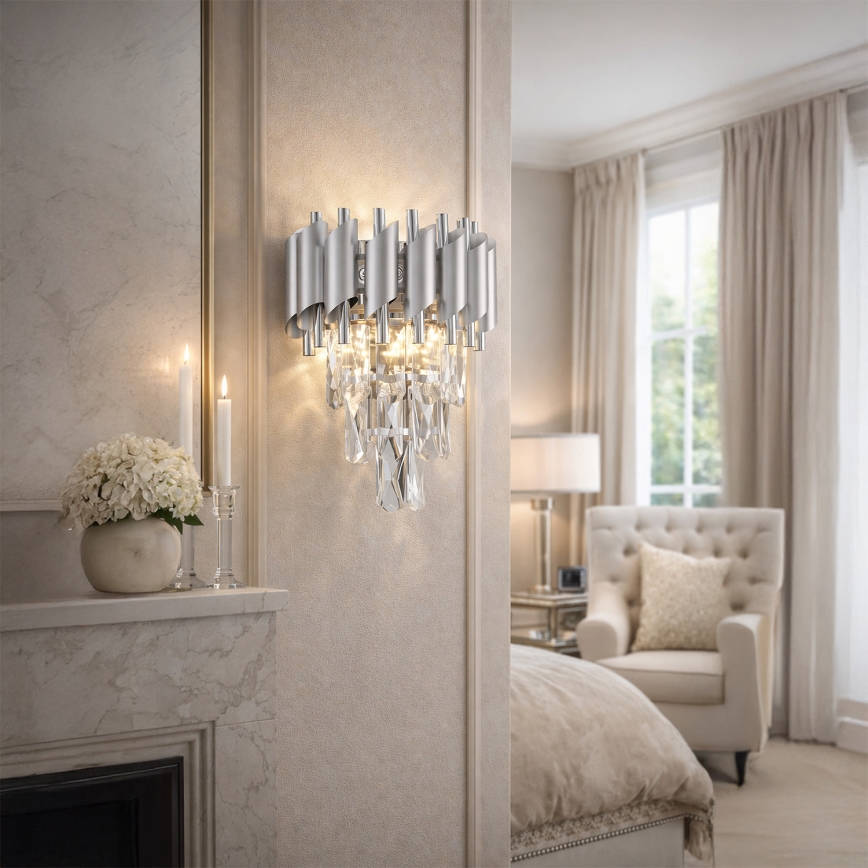 Brilagi - ECLIPSE Wall Light 2xE14/10W/230V Silver