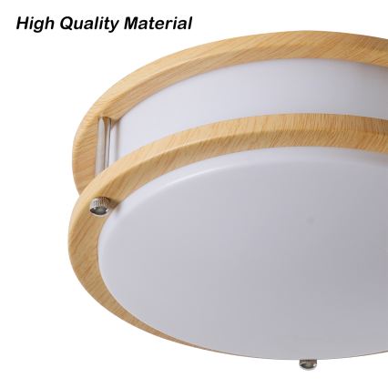 Brilagi - ELARO Ceiling Light 2xE27/40W/230V dia. 26 cm Wood Effect