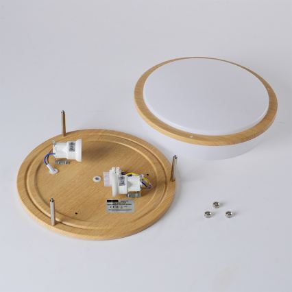 Brilagi - ELARO Ceiling Light 2xE27/40W/230V dia. 26 cm Wood Effect