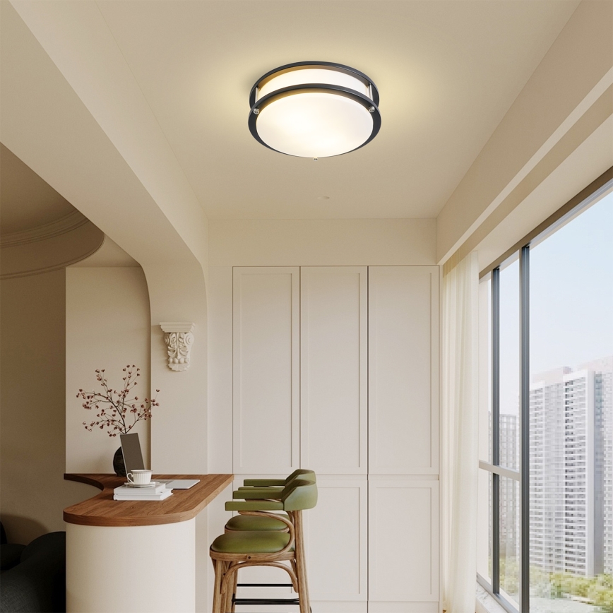 Brilagi - ELARO ceiling light 2xE27/40W/230V, Ø 26 cm, black