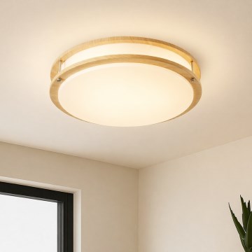 Brilagi - ELARO ceiling light 4xE27/40W/230V, diameter 41 cm, wood finish