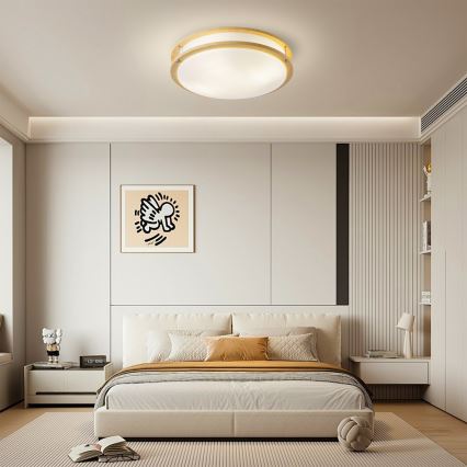 Brilagi - ELARO ceiling light 4xE27/40W/230V, diameter 41 cm, wood finish
