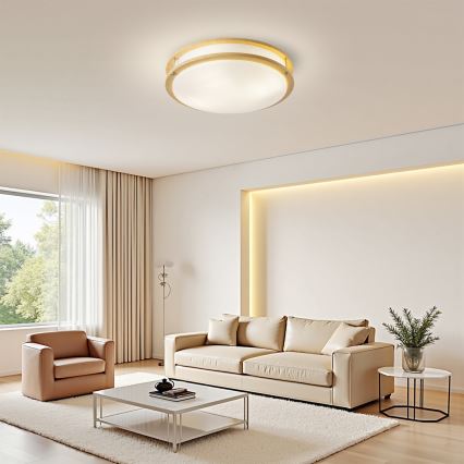 Brilagi - ELARO ceiling light 4xE27/40W/230V, diameter 41 cm, wood finish