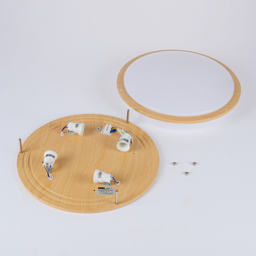 Brilagi - ELARO ceiling light 4xE27/40W/230V, diameter 41 cm, wood finish