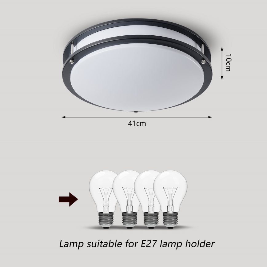 Brilagi - ELARO ceiling light 4xE27/40W/230V Ø 41 cm black