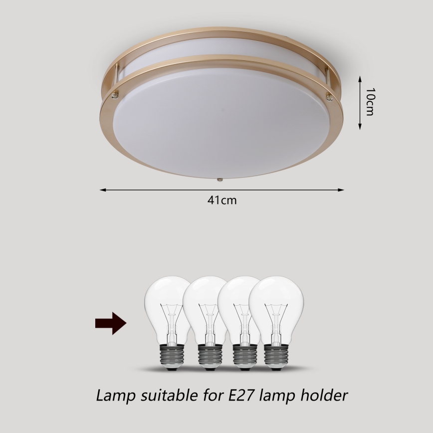 Brilagi - ELARO Ceiling Light 4xE27/40W/230V Ø 41 cm Gold