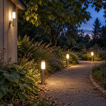 BRILAGI - ELIA Dimmable LED Outdoor Lamp 1xE27/6W/230V 2700-6500K IP44 Wi-Fi 100 cm matte chrome