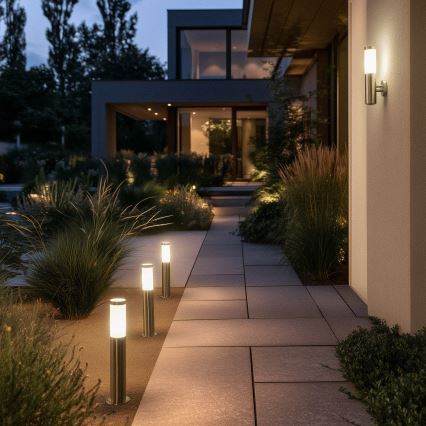 BRILAGI - ELIA Dimmable LED Outdoor Lamp 1xE27/6W/230V 2700-6500K IP44 Wi-Fi 100 cm matte chrome