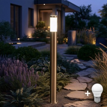 BRILAGI - ELIA LED Outdoor Lamp 1x E27 / 7W / 230V / 4000K / IP44 / 100 cm / matte chrome