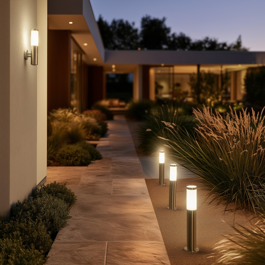 BRILAGI - LED Outdoor Lamp ELIA 1xE27/7W/230V 4000K IP44 50 cm matte chrome