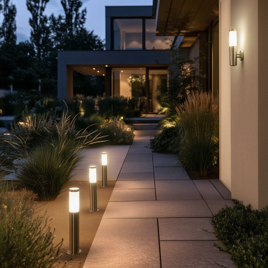 BRILAGI - LED Outdoor Lamp ELIA 1xE27/7W/230V 4000K IP44 50 cm matte chrome