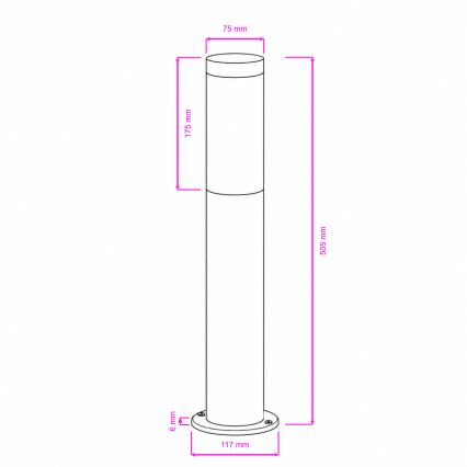 BRILAGI - LED Outdoor Lamp ELIA 1xE27/7W/230V 4000K IP44 50 cm matte chrome