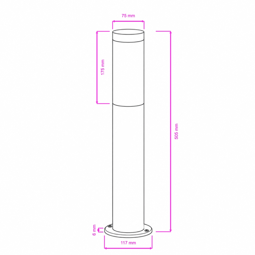 BRILAGI - LED Outdoor Lamp ELIA 1xE27/7W/230V 4000K IP44 50 cm matte chrome