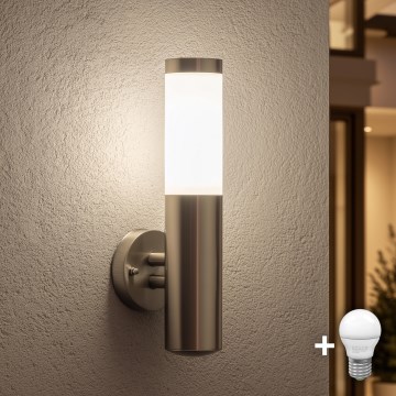 BRILAGI - ELIA LED Outdoor Wall Light 1x E27/7W/230V 4000K IP44 Matte Chrome