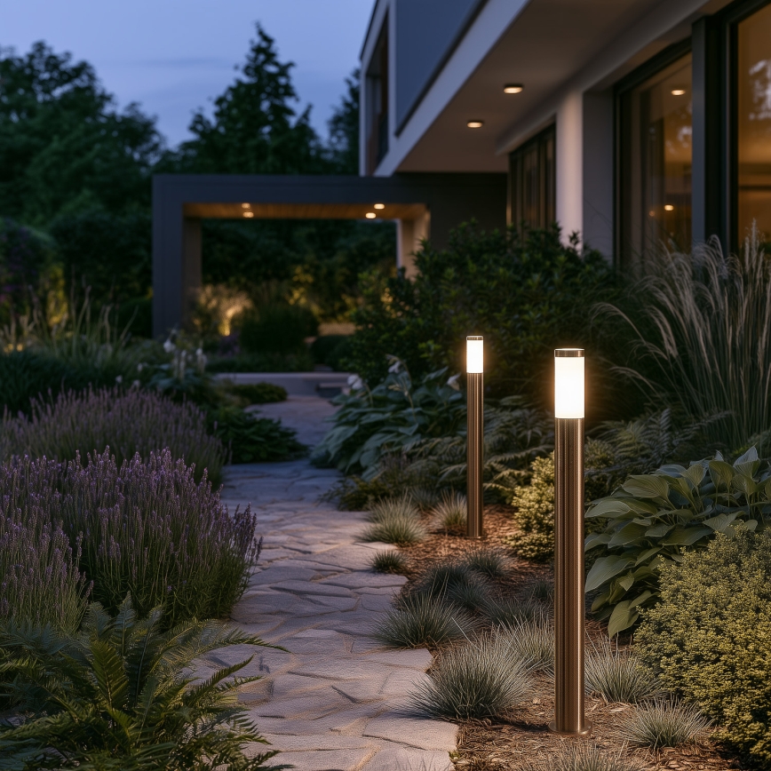 BRILAGI - ELIA Dimmable LED RGBW Outdoor Lamp 1xE27/6.5W/230V 2700-6500K IP44 Wi-Fi 100 cm Matte Chrome
