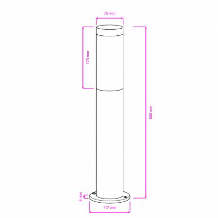 BRILAGI - ELIA Outdoor Lamp 1x E27/20W/230V IP44 50 cm Matte Chrome