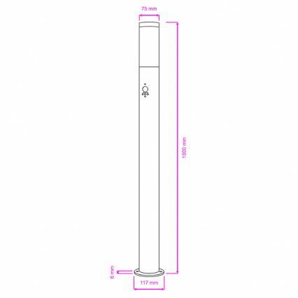 BRILAGI - ELIA Outdoor Lamp with Motion Sensor 1xE27/20W/230V IP44 100 cm Matte Chrome
