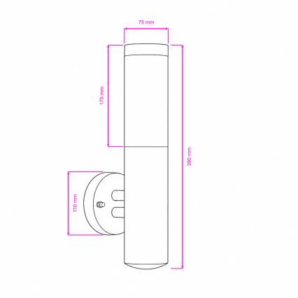 BRILAGI - ELIA Outdoor Wall Lamp 1xE27/20W/230V IP44 Matte Chrome