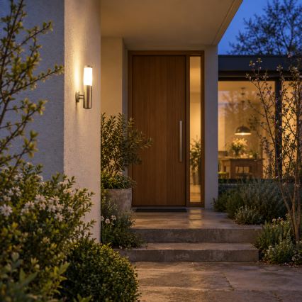 BRILAGI - ELIA Outdoor Wall Lamp with Sensor, 1x E27/20W/230V, IP44, Matte Chrome