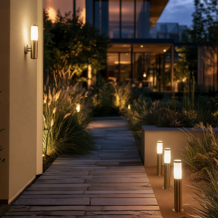 BRILAGI - ELIA Outdoor Wall Lamp with Sensor, 1x E27/20W/230V, IP44, Matte Chrome