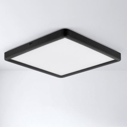 Brilagi - ESTELA SQUARE LED Dimmable Ceiling Light LED/36W/230V 3000-6500K 31x31 cm Black + Remote Control