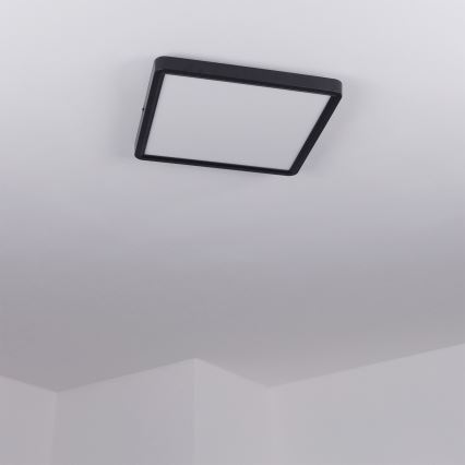 Brilagi - ESTELA SQUARE LED Dimmable Ceiling Light LED/36W/230V 3000-6500K 31x31 cm Black + Remote Control
