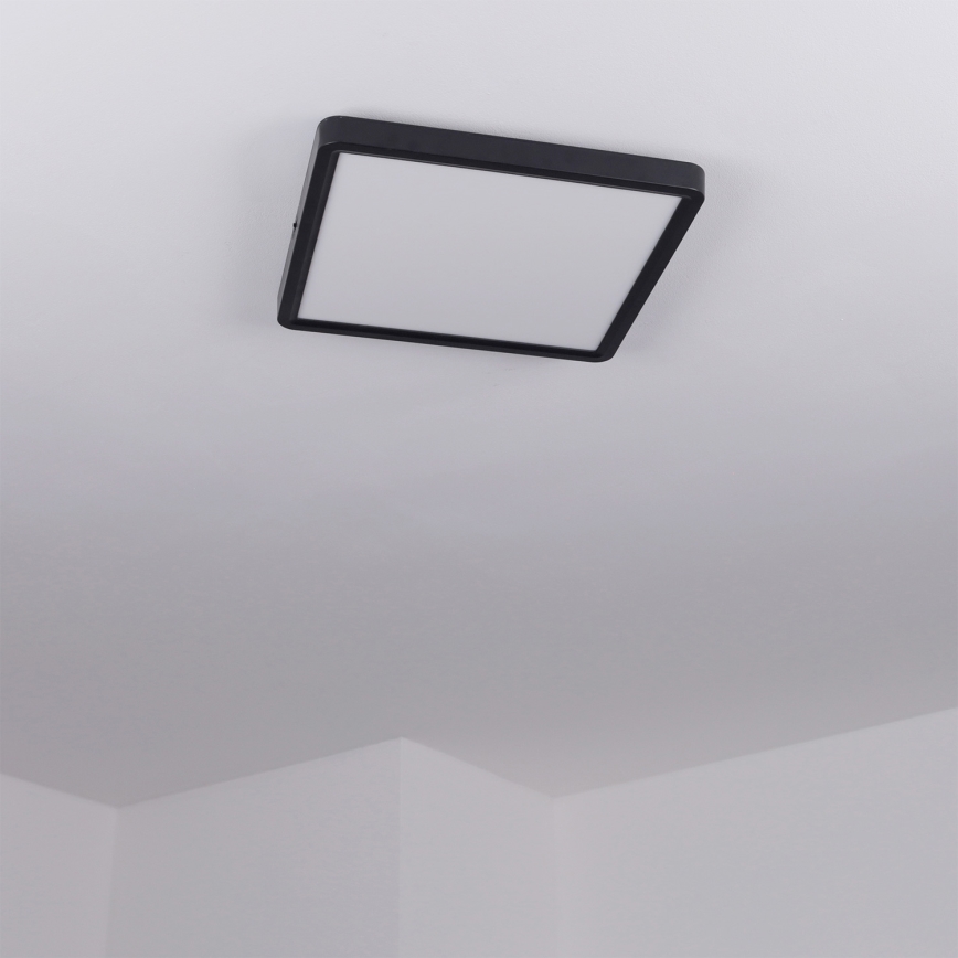 Brilagi - ESTELA SQUARE LED Dimmable Ceiling Light LED/36W/230V 3000-6500K 31x31 cm Black + Remote Control