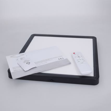 Brilagi - ESTELA SQUARE LED Dimmable Ceiling Light LED/36W/230V 3000-6500K 31x31 cm Black + Remote Control