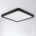 Brilagi - ESTELA SQUARE LED Dimmable Ceiling Light LED/36W/230V 3000-6500K 31x31 cm Black + Remote Control