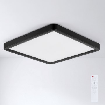 Brilagi - ESTELA SQUARE LED Dimmable Ceiling Light LED/36W/230V 3000-6500K 31x31 cm Black + Remote Control